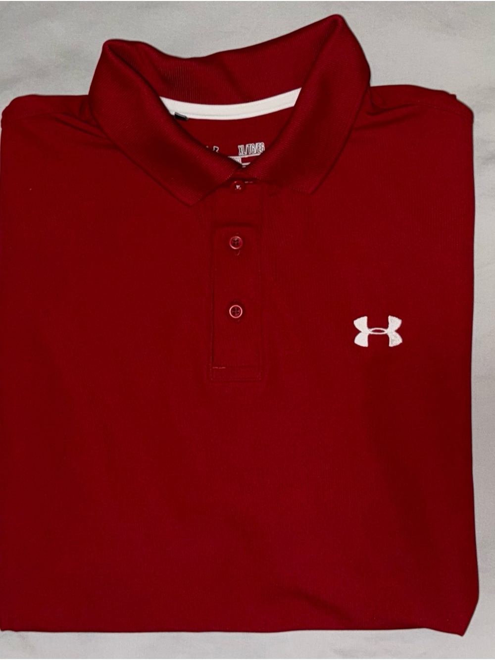 Under Armour Men’s Red Polo with White Logo